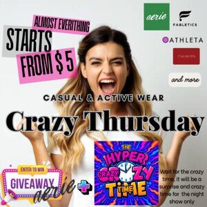 Crazy Thursday Show, Casual &Active wear NWT Aerie, Fabletics,Athleta,Talbots+$5